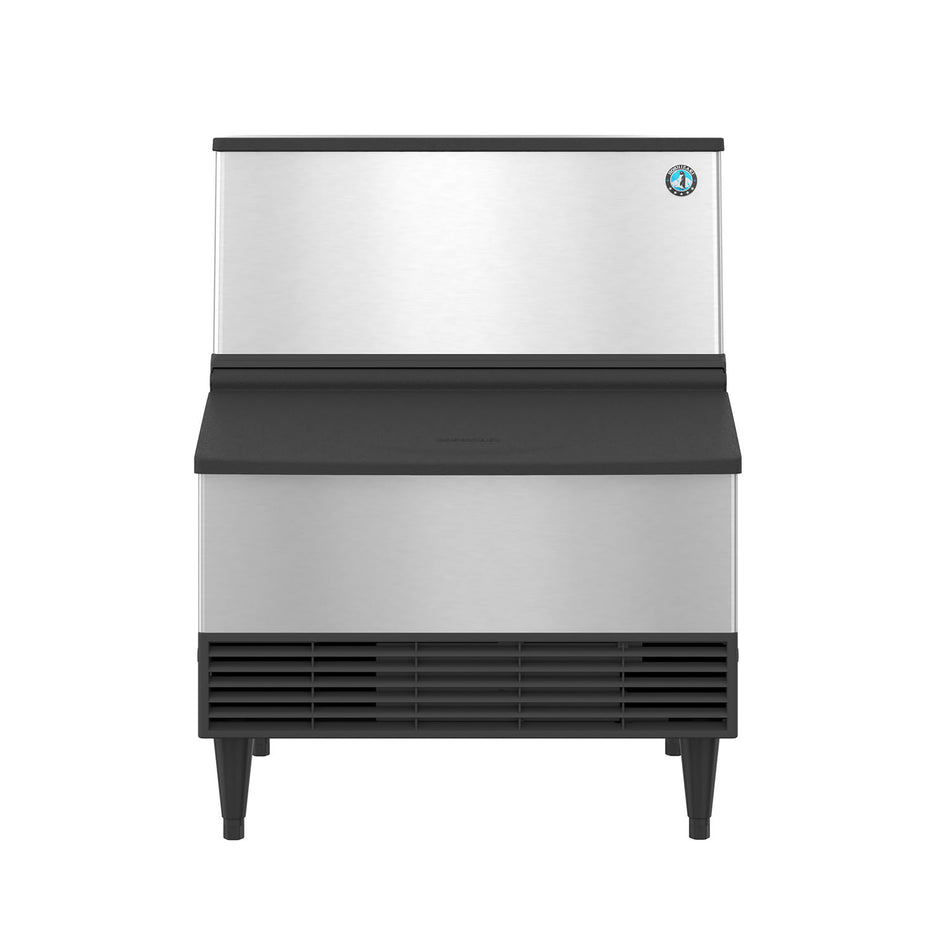 Hoshizaki KM-301BWJ 285 lb/Day Crescent Cube Commercial Ice Machine & Ice Maker with Bin, Water Cooled, 100 lb Storage, 115V