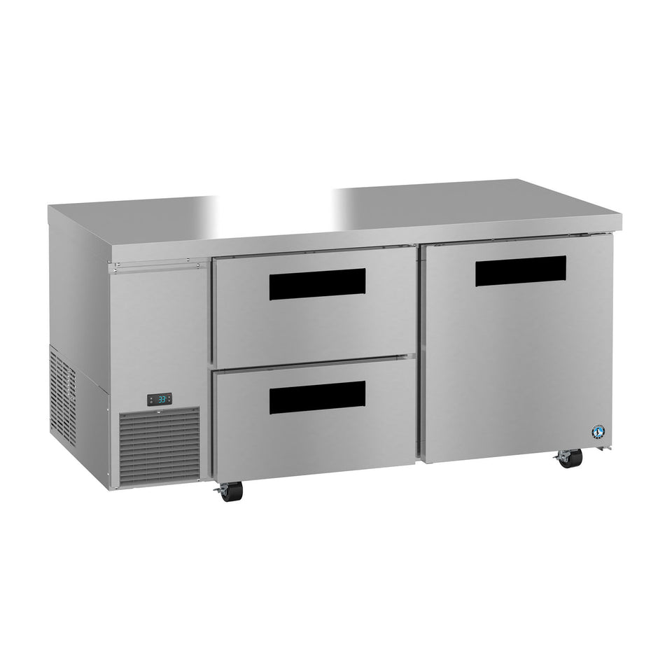 Hoshizaki ULR67B-D2 67" 1-Door Commercial Undercounter Refrigerator, Steelheart Series, 115V