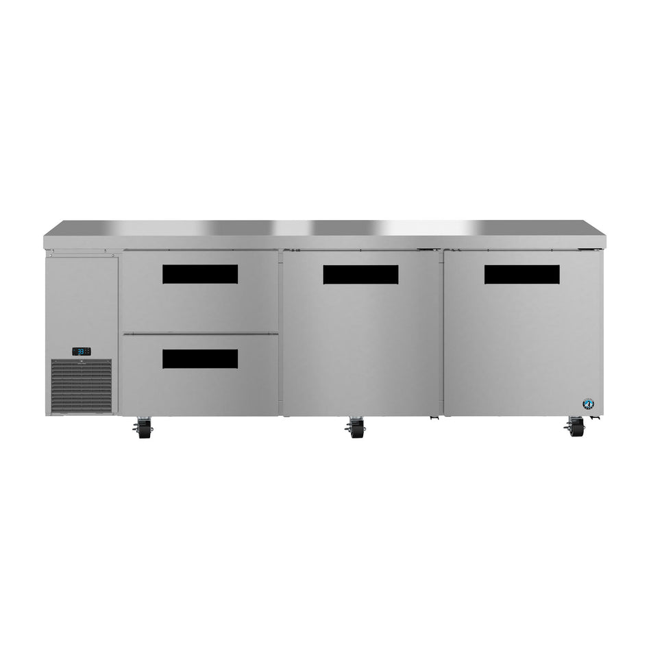 Hoshizaki ULR93B-D2 93" 2-Door Commercial Undercounter Refrigerator, Steelheart Series, 115V