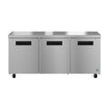 Hoshizaki UR72B 72" 3-Door Commercial Undercounter Refrigerator, Steelheart Series, 115V