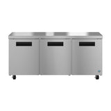 Hoshizaki UR72B 72" 3-Door Commercial Undercounter Refrigerator, Steelheart Series, 115V