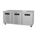 Hoshizaki UR72B-01 72" 3-Door Commercial Undercounter Refrigerator, Steelheart Series, 115V