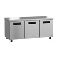 Hoshizaki UR72B 72" 3-Door Commercial Undercounter Refrigerator, Steelheart Series, 115V
