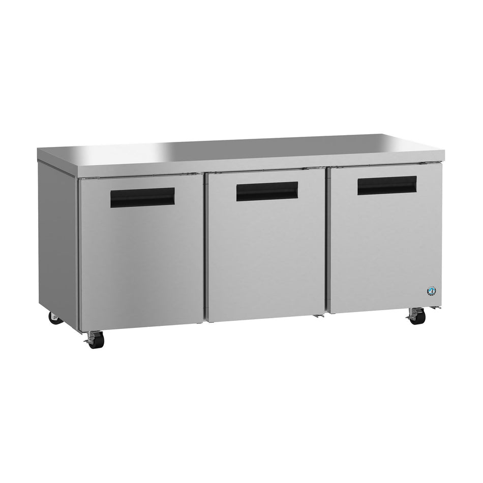 Hoshizaki UR72B 72" 3-Door Commercial Undercounter Refrigerator, Steelheart Series, 115V