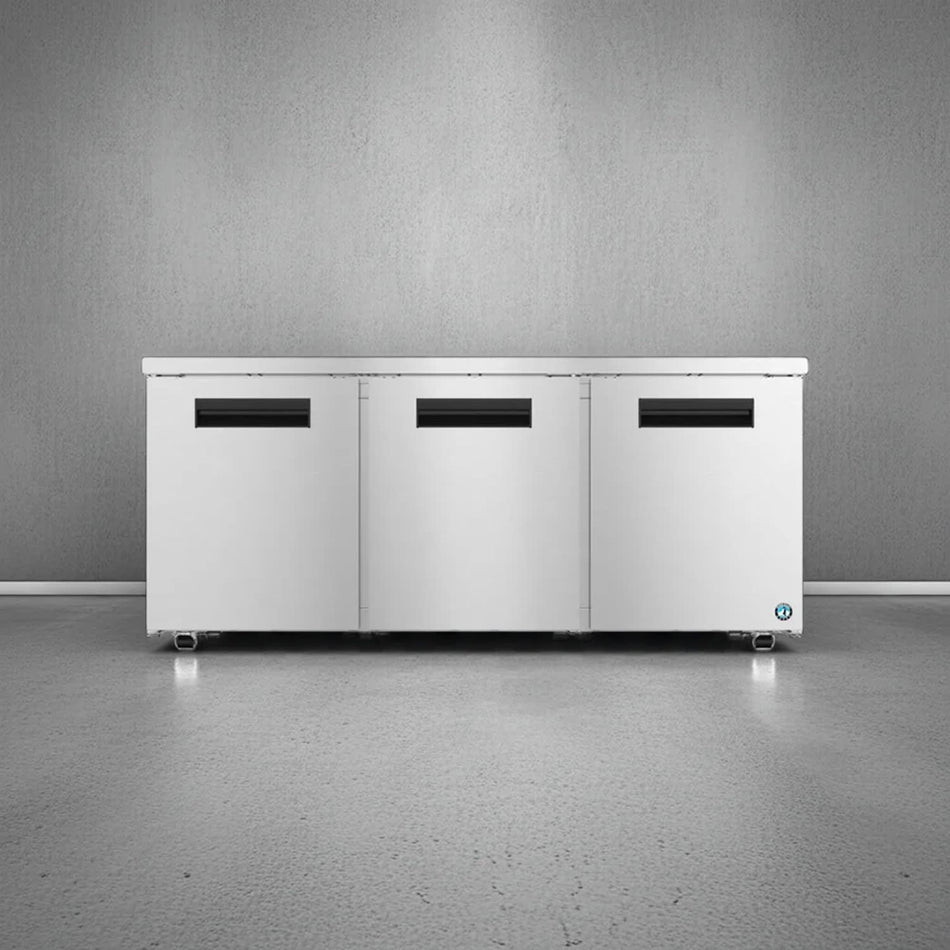 Hoshizaki UR72B-LP 72" 3-Door Commercial Undercounter Refrigerator, Steelheart, 115V