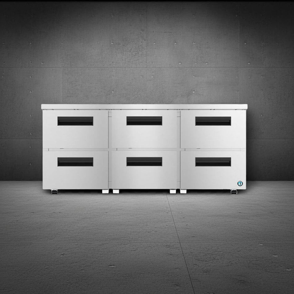 Hoshizaki UR72B-LPD6 72" Commercial Undercounter Refrigerator, Steelheart, 115V