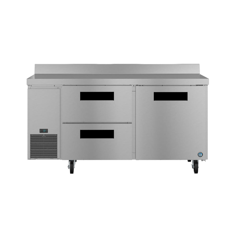 Hoshizaki WLR67B-D2 67" 1-Door Commercial Worktop Refrigerator, Steelheart Series, 115V