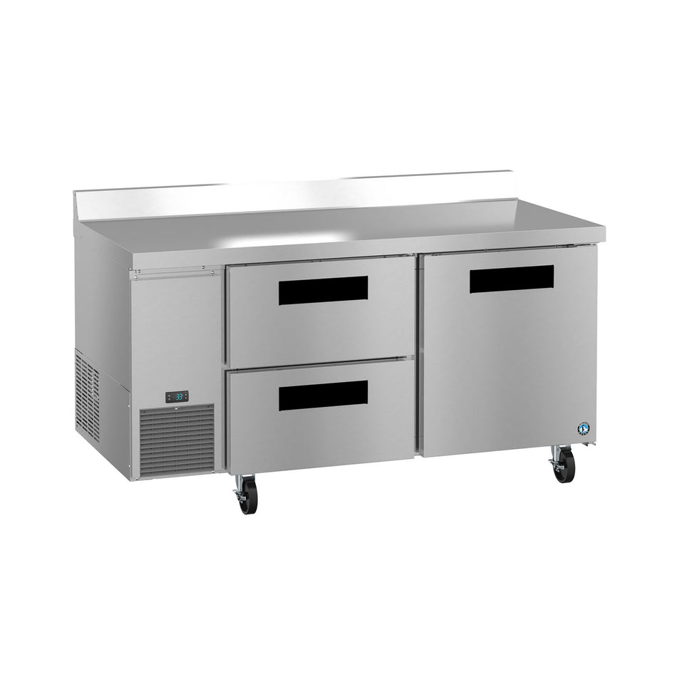 Hoshizaki WLR67B-D2 67" 1-Door Commercial Worktop Refrigerator, Steelheart Series, 115V