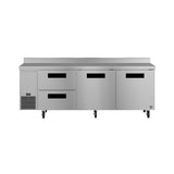 Hoshizaki WLR93B-D2 93" 2-Door Commercial Worktop Refrigerator, Steelheart Series, 115V