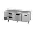 Hoshizaki WLR93B-D2 93" 2-Door Commercial Worktop Refrigerator, Steelheart Series, 115V