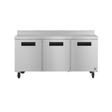 Hoshizaki WR72B 72" 3-Door Commercial Worktop Refrigerator, Steelheart Series, 115V
