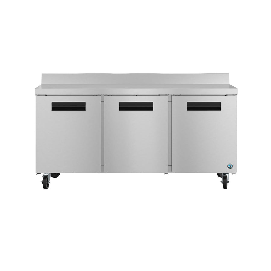 Hoshizaki WR72B 72" 3-Door Commercial Worktop Refrigerator, Steelheart Series, 115V
