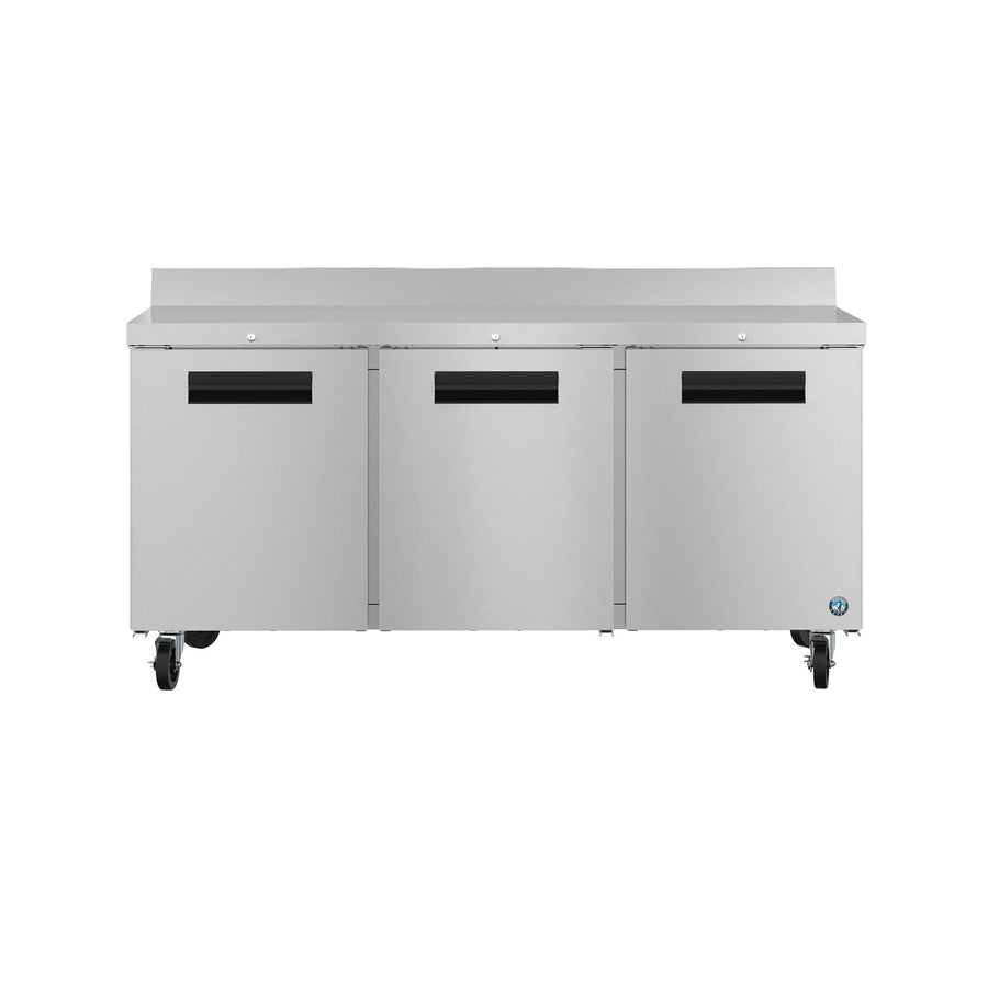 Hoshizaki WR72B-01 72" 3-Door Commercial Worktop Refrigerator, Steelheart Series, 115V