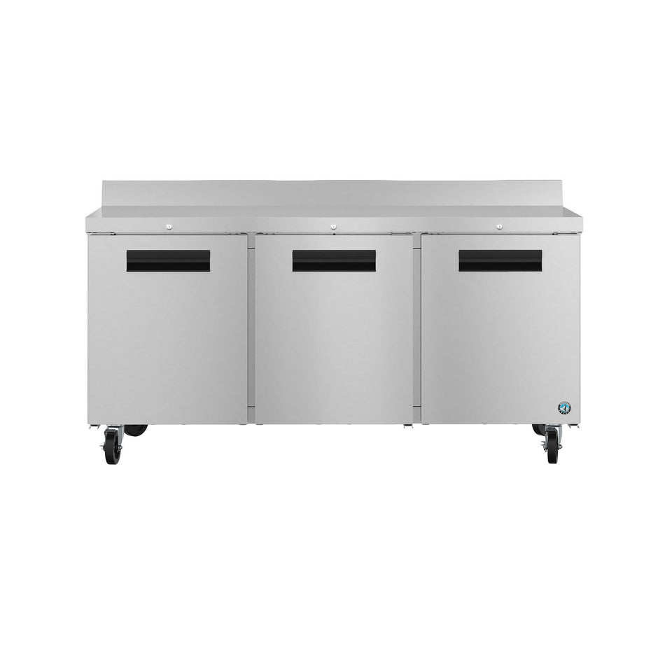 Hoshizaki WR72B-01 72" 3-Door Commercial Worktop Refrigerator, Steelheart Series, 115V