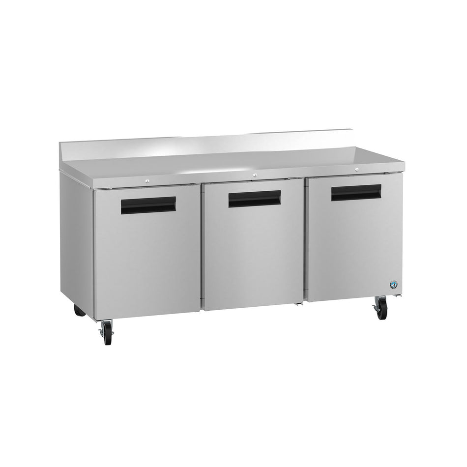 Hoshizaki WR72B-01 72" 3-Door Commercial Worktop Refrigerator, Steelheart Series, 115V