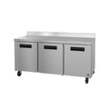 Hoshizaki WR72B 72" 3-Door Commercial Worktop Refrigerator, Steelheart Series, 115V