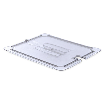 Carlisle 10231U07 12 Inch Clear Notched Universal Lid Polycarbonate with Handle