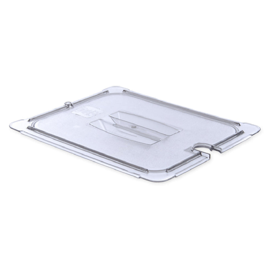 Carlisle 10231U07 12 Inch Clear Notched Universal Lid Polycarbonate with Handle