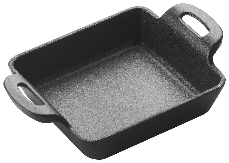 Winco CASM-4S 10 Oz Mini Induction Server Square Cast Iron Matte Black