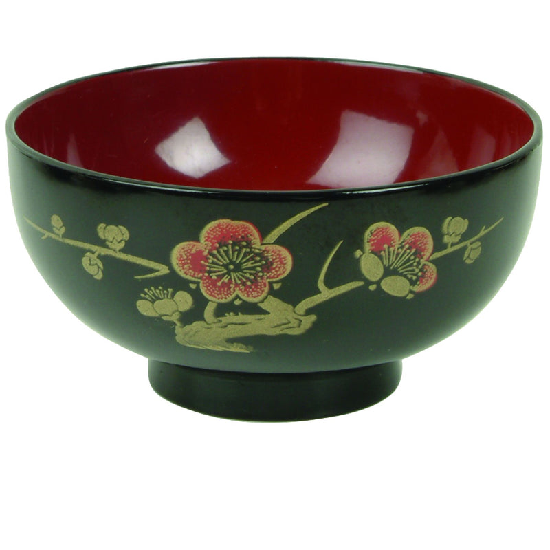 Thunder Group 45-4 9 Oz. Soup Rice Bowl Decorative Wood Carved Clear Finish