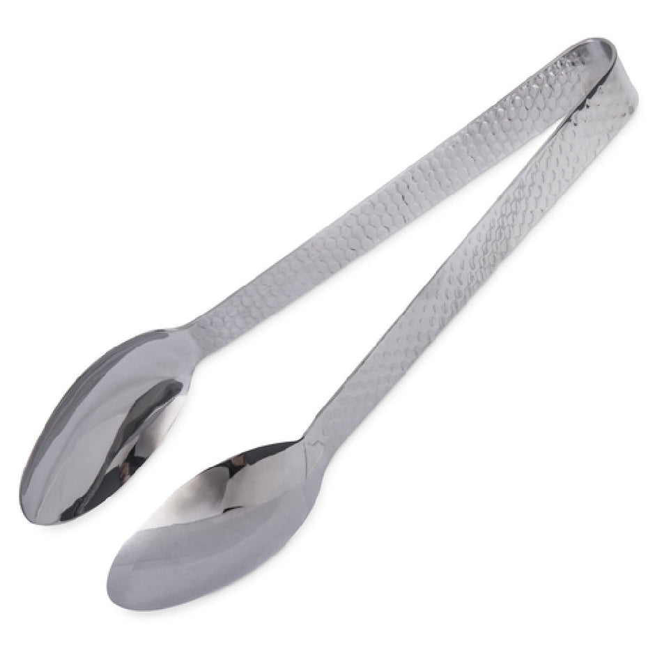 Carlisle 60210 10 Inch Terra Tongs Dishwasher Safe Stainless Steel Hammered Mirror Finish