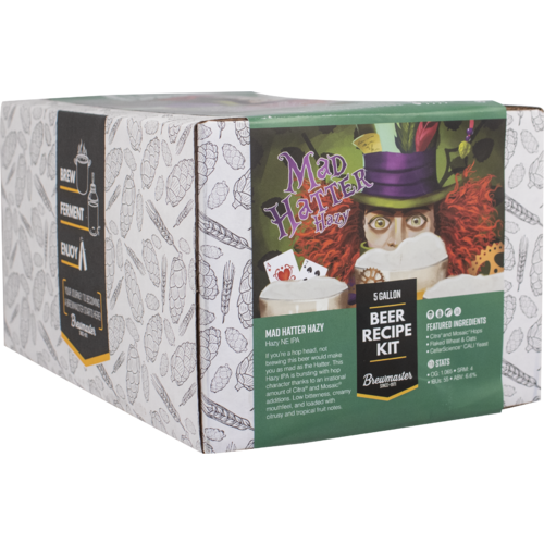 Hazy NE IPA Mad Hatter 5 Gallon Hombrew Extract Brewing Kit