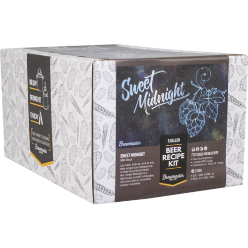 Sweet Midnight Milk Stout 5 Gallon Hombrew Extract Brewing Kit