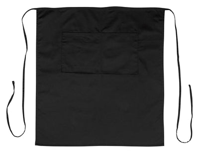 Winco WA-3129BK 32 Inch Bistro Apron with 2 Pockets Black Poly-Cotton