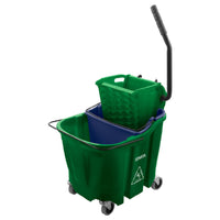 Carlisle 9690409 35 Quart Mop Bucket Combo with Side Press Wringer Green