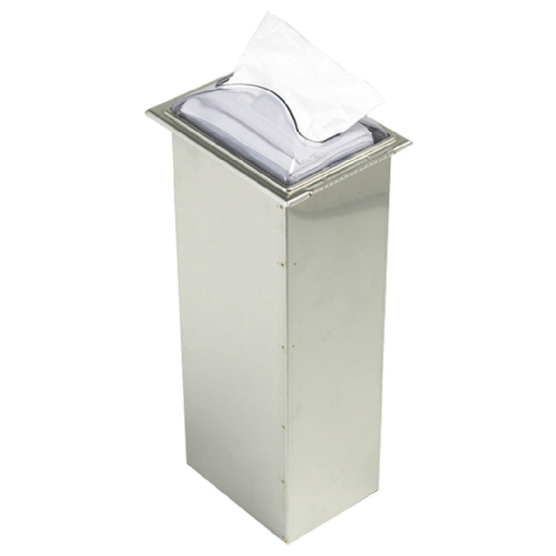 Carlisle H2003CLSS 7 Inch San Jamar Countertop Napkin Dispenser Steel with Clear Faceplate