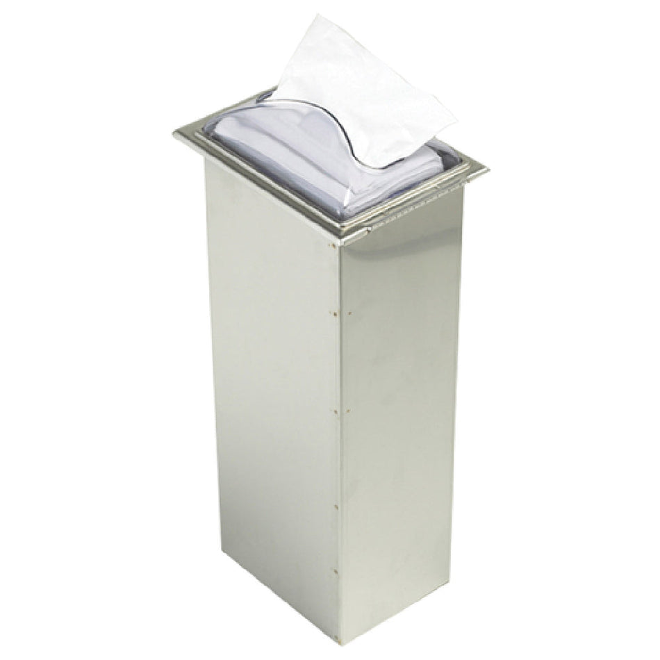 Carlisle H2003CLSS 7 Inch San Jamar Countertop Napkin Dispenser Steel with Clear Faceplate