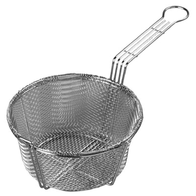 Carlisle 601000 8-3/4 Inch Diameter Mesh Fryer Basket Nickel Plated Steel with Drain Hook