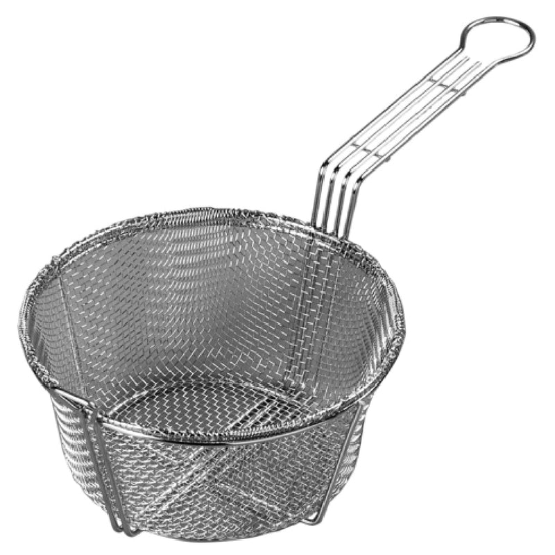 Carlisle 601000 8-3/4 Inch Diameter Mesh Fryer Basket Nickel Plated Steel with Drain Hook