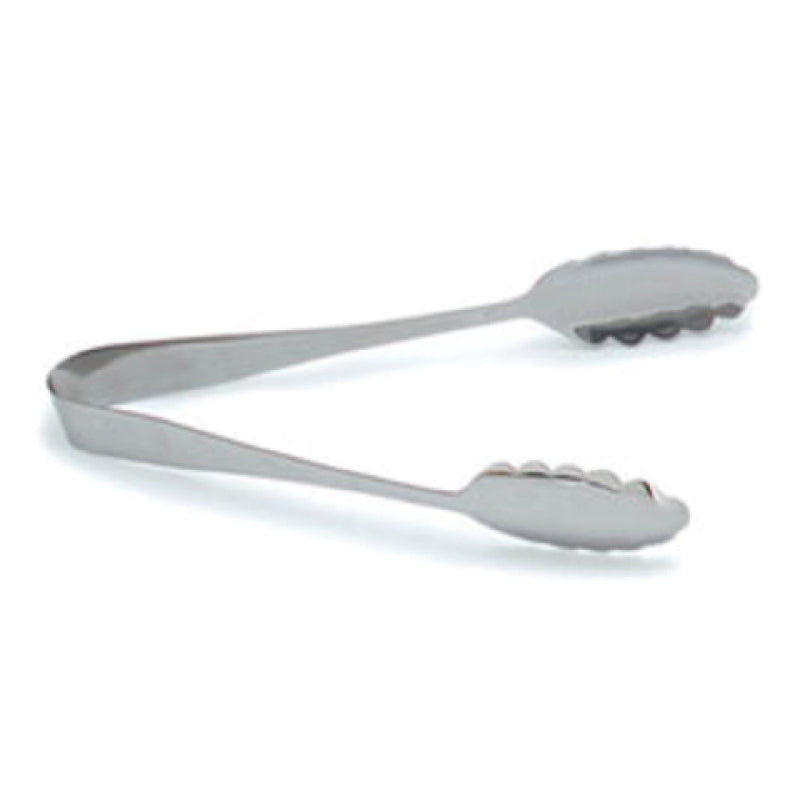 Carlisle 607683 10-1/2 Inch Scalloped Serving Tongs One-piece Stainless Steel