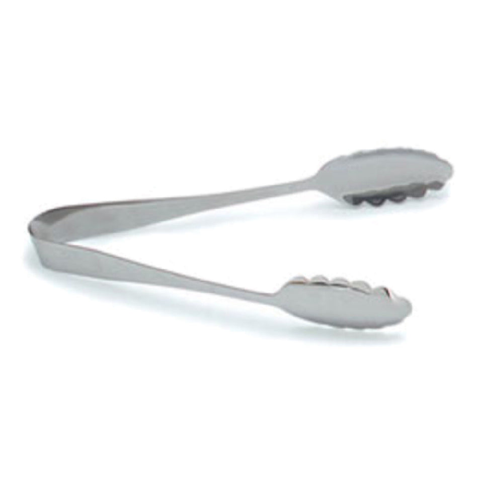 Carlisle 607683 10-1/2 Inch Scalloped Serving Tongs One-piece Stainless Steel
