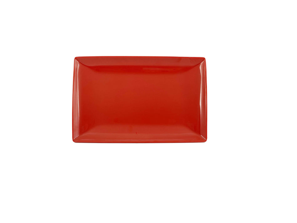 12 Pack 12-1/2" x 8", 1-1/8" Deep, Rectangle Tray, Classic Pure Red Dinnerware, Melamine, BPA Free, Dishwasher Safe, Break-Resistant, Shatter-Resistant, No Microwave, No Oven, NSF