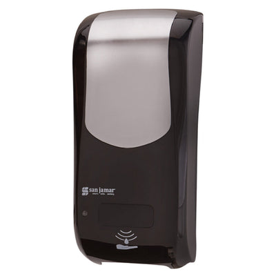 Carlisle SHF970BKSS 5-1/2 Inch Wall Mount Hybrid Soap Dispenser Plastic Black Stainless