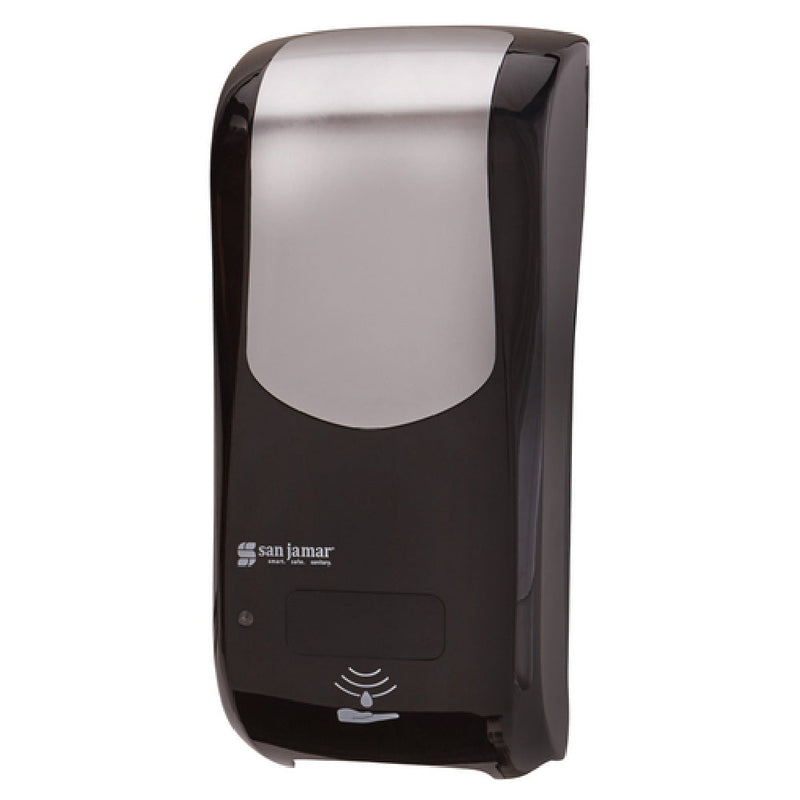 Carlisle SHF970BKSS 5-1/2 Inch Wall Mount Hybrid Soap Dispenser Plastic Black Stainless