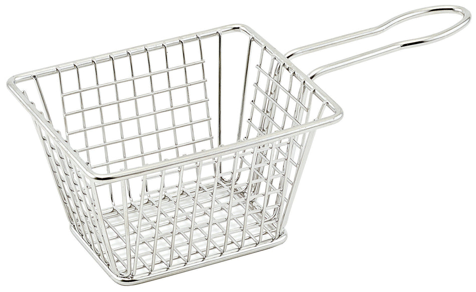 Winco FBM-544T 5 Inch Mini Fry Basket Dishwasher Safe Stainless Steel