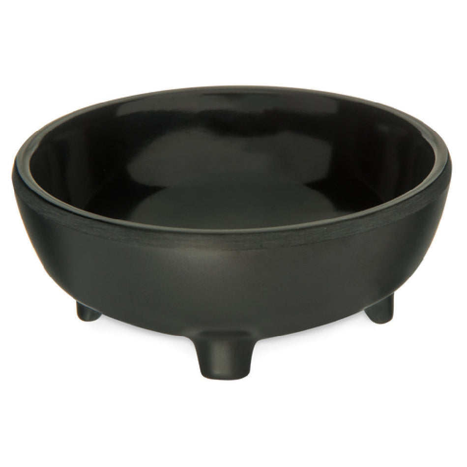 Carlisle 087303 3 Oz Molcajete Salsa Dish NSF Black Melamine Dishwasher Safe