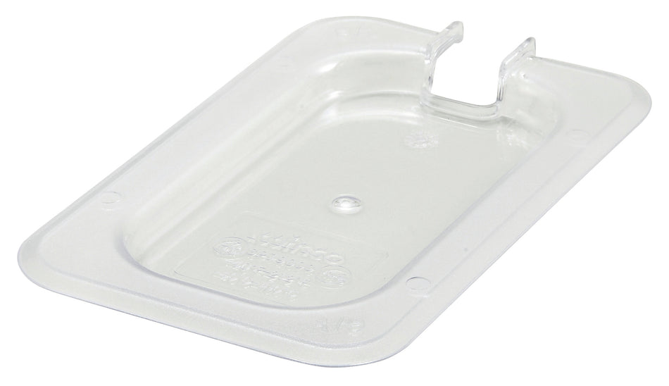 Winco SP7900C 1/9 Size Polycarbonate Food Pan Cover Slotted Clear