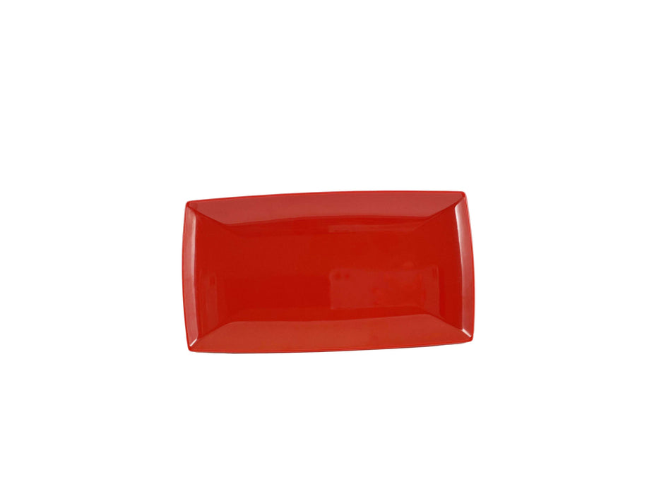 12 Pack 9-1/2" x 5-1/4", 3/4" Deep, Rectangle Tray, Classic Pure Red Dinnerware, Melamine, BPA Free, Dishwasher Safe, Break-Resistant, Shatter-Resistant, No Microwave, No Oven, NSF