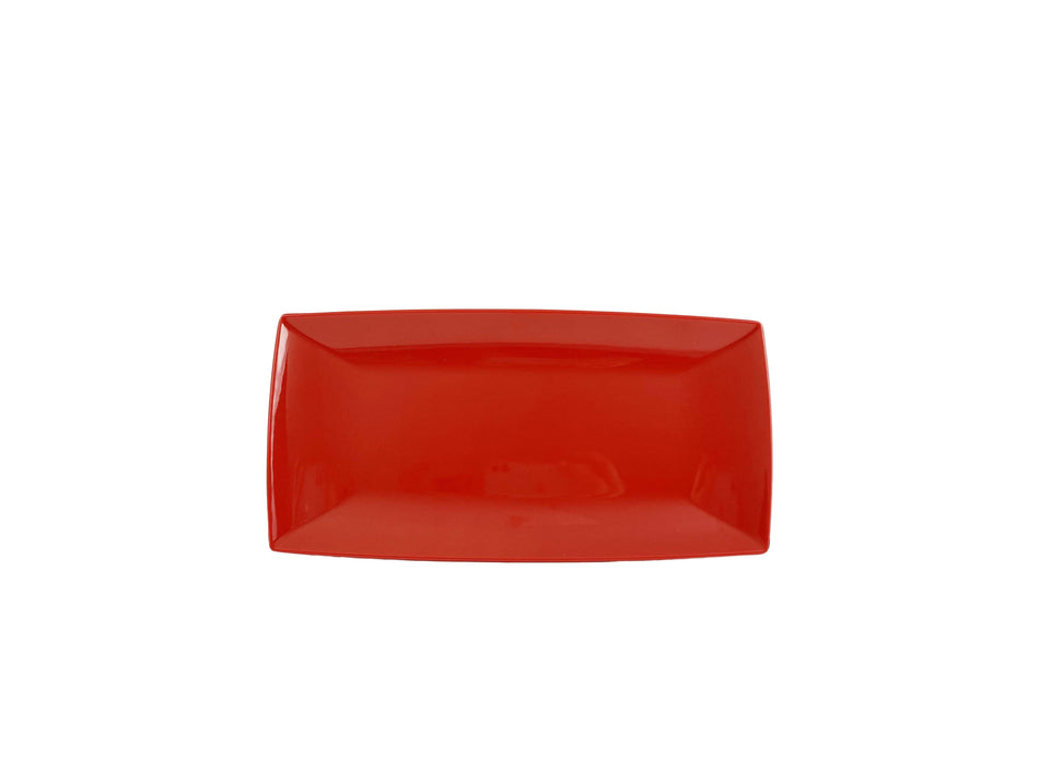 12 Pack 13" x 6-1/2", 1" Deep, Rectangle Tray, Classic Pure Red Dinnerware, Melamine, BPA Free, Dishwasher Safe, Break-Resistant, Shatter-Resistant, No Microwave, No Oven, NSF