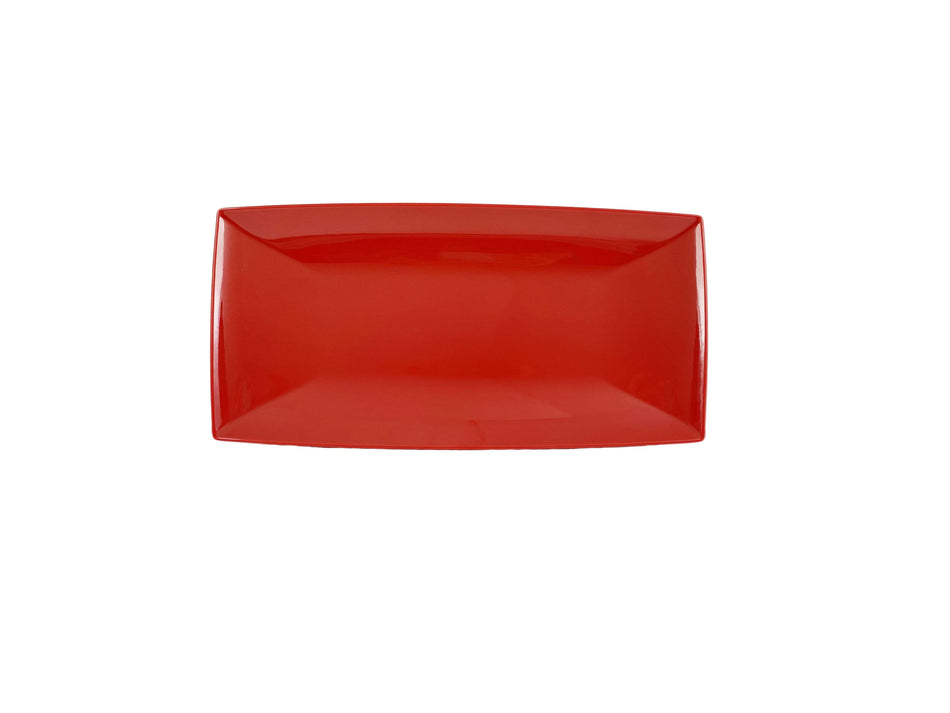 12 Pack 16-1/8" x 8", 1-1/8" Deep, Rectangle Tray, Classic Pure Red Dinnerware, Melamine, BPA Free, Dishwasher Safe, Break-Resistant, Shatter-Resistant, No Microwave, No Oven, NSF