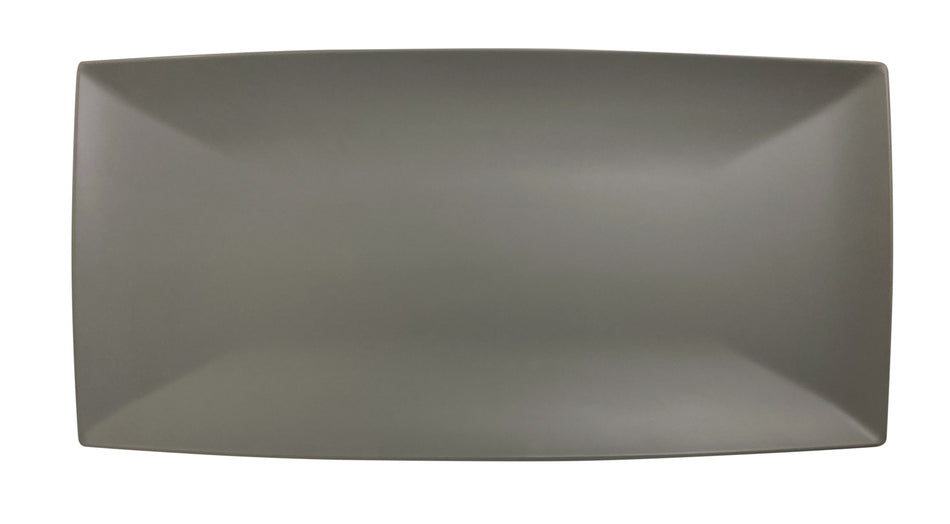 12 Pack 16-1/8" x 8", 1-1/8" Deep, Rectangle Tray, Classic Stone Grey Dinnerware, Melamine, BPA Free, Dishwasher Safe, Break-Resistant, Shatter-Resistant, No Microwave, No Oven, NSF