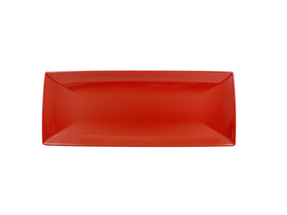 12 Pack 20" x 8", 1-3/8" Deep, Rectangle Tray, Classic Pure Red Dinnerware, Melamine, BPA Free, Dishwasher Safe, Break-Resistant, Shatter-Resistant, No Microwave, No Oven, NSF