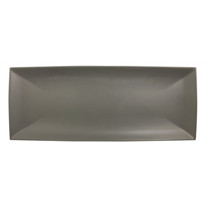 12 Pack 20" x 8", 1-3/8" Deep, Rectangle Tray, Classic Stone Grey Dinnerware, Melamine, BPA Free, Dishwasher Safe, Break-Resistant, Shatter-Resistant, No Microwave, No Oven, NSF