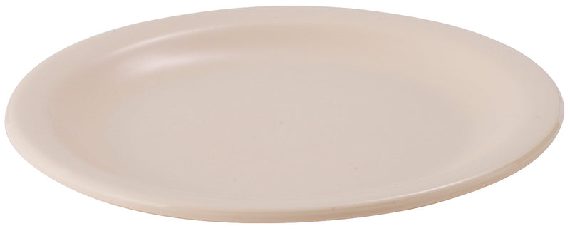 Winco MMPR-6 6-3/8 Inch Diameter Tan Round Plate Melamine Dishwasher Safe