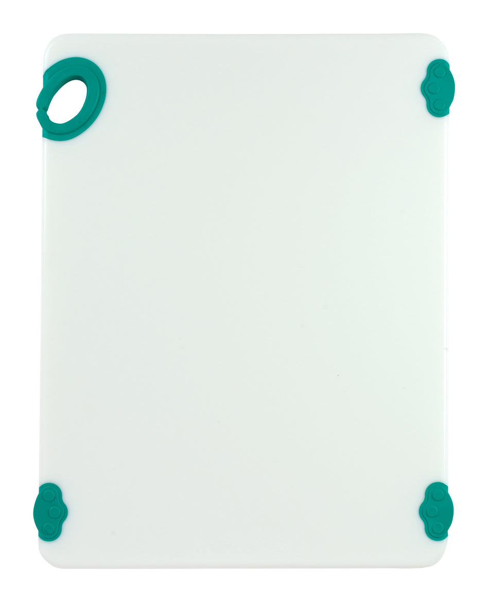 Winco CBN-1520GR 15 Inch Cutting Board Rectangular with Rubber Grip Hook Green