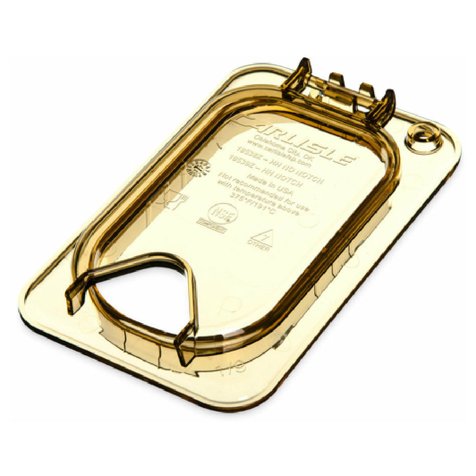 Carlisle 10539Z13 6.88 Inch Notched High Heat Food Pan Cover Plastic Amber